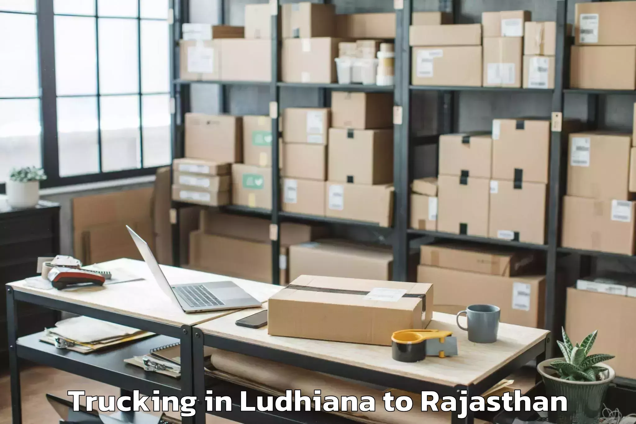 Easy Ludhiana to Madanganj Kishangarh Trucking Booking